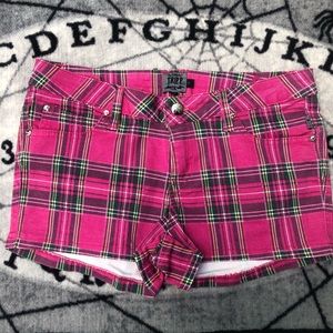 Tripp Nyc Pink Plaid Shorts